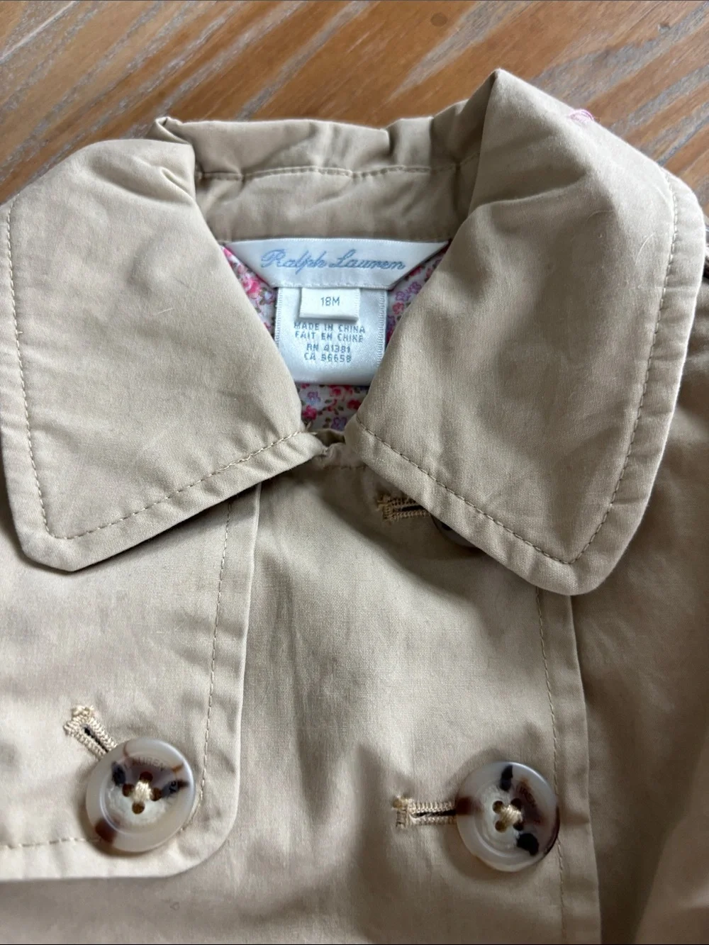 Ralph Lauren Tan Trench Coat Jacket for Kids